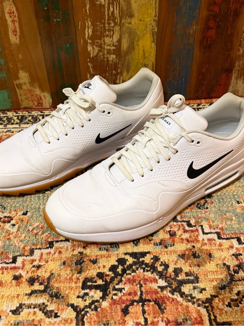 Nike Air Max 1 Golf White/Gum SIZE 16 White Swoosh AQ0863-101 Low Top Leather